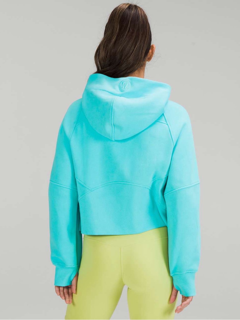 Electric Turquoise Scuba Oversized 1/2 Zip Hoodie Lululemon - Picture 8 of 8